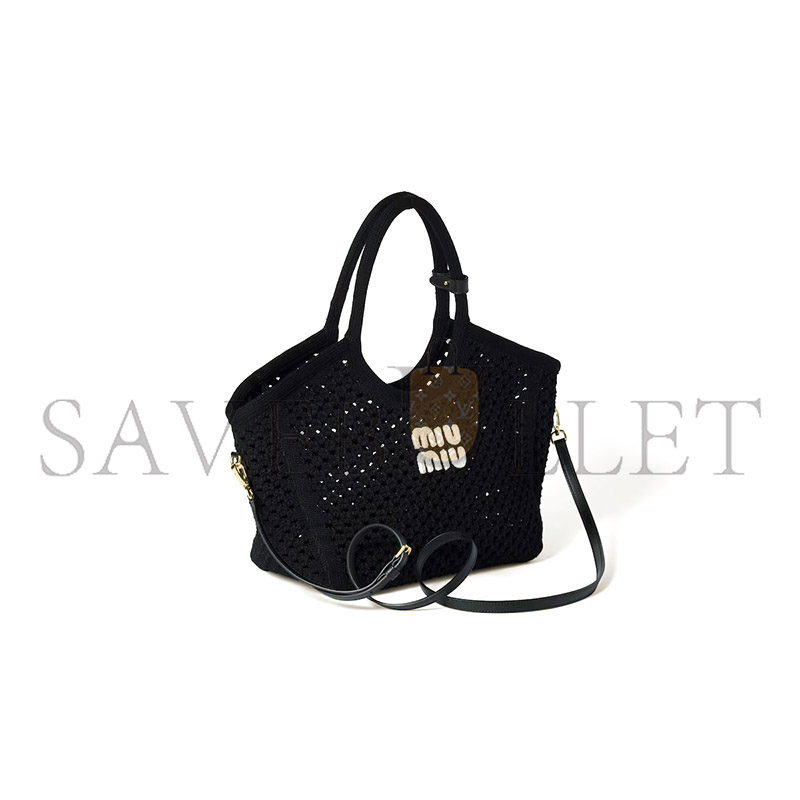 MIU MIU IVY COTTON MESH TOTE BAG 5BG281 (28*26*12.5cm) MIU MIU IVY COTTON MESH TOTE BAG 5BG281 (28*26*12.5cm)